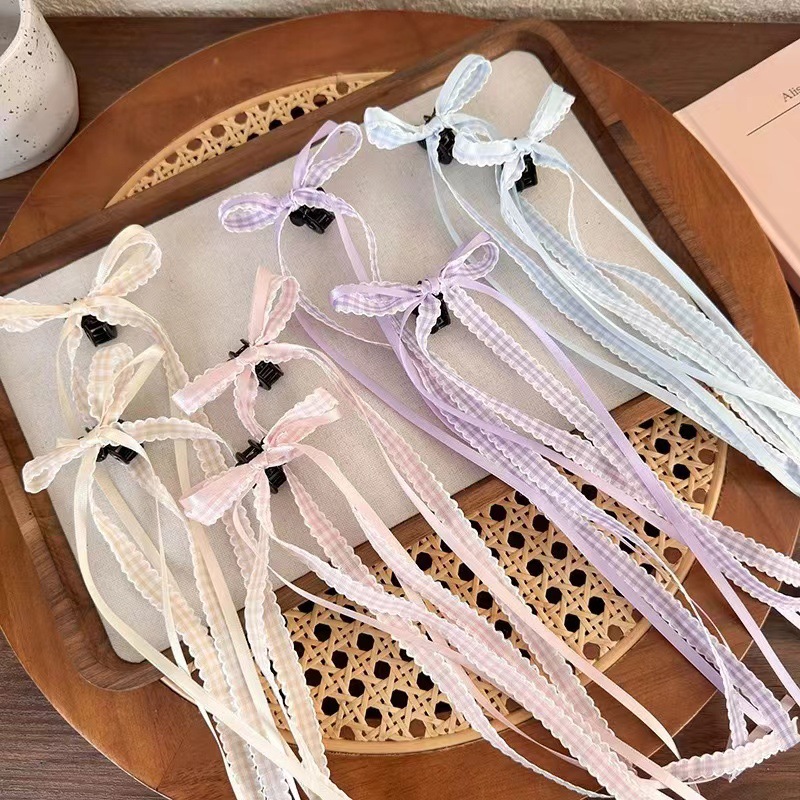 Dulce chica techo ~ Cinta dulce, lazo, cinta, horquilla, cabello trenzado, pinza de pico de pato, accesorios para el cabello, horquilla, puesto de un yuan