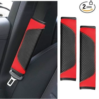 carbon fiber shoulder protector, Seat belt shoulder pad - sports-carbon-fiber-shoulder-pads-red-1-pair-23cm