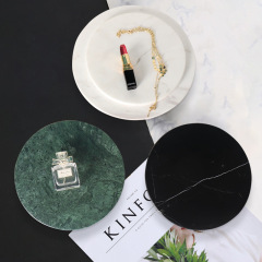 Marble bathroom sink round tray ins light luxury cosmetics jewelry bathroom storage display ornaments