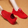 2024 Summer casual women's shoes soft sole sports mesh breathable Moon red shoes Mom shoes work shoes