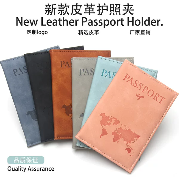Amazon's Popular Leather Passport Holder with World Map Design, Couple Passport Wallet, Travel Passport Protector, Document Holder