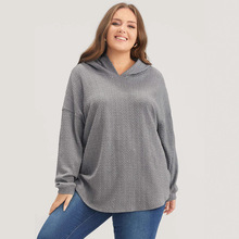 跨境外贸女装欧美新款时尚大码亚马逊tk爆款长袖上衣连帽设计卫衣