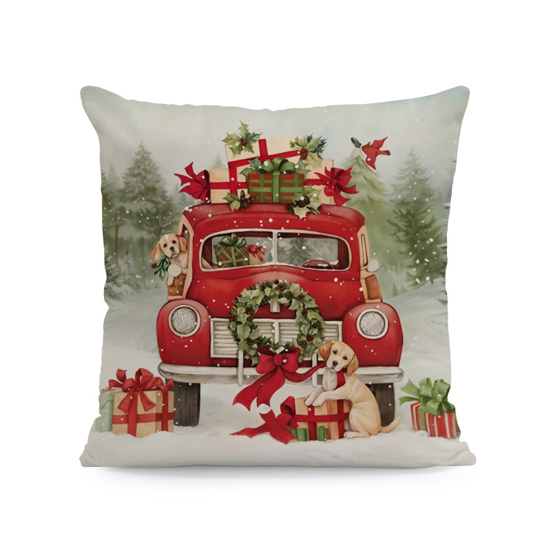 Venta caliente transfronteriza elementos de Navidad funda de almohada ambiente para el hogar sofá de decoración jardín patio festivo funda de cojín image 9