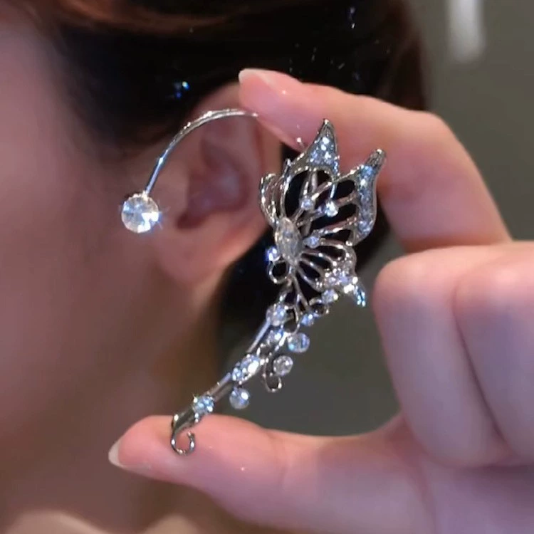 Small Ear Clip Ear Cuff, Light Luxury Design, Elf-Style Silver/Gold Options