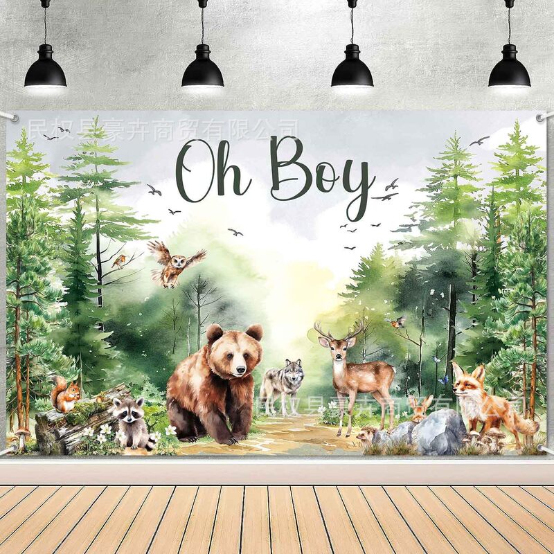 Amazon Best Selling Oh Baby Forest Wild Animal Photography Background Cloth Baby Shower Decoration Party Hanging Cloth Amazon Best Selling Oh Baby Forest Wild Animal Photography Background Cloth Baby Shower Decoration Party Hanging Cloth