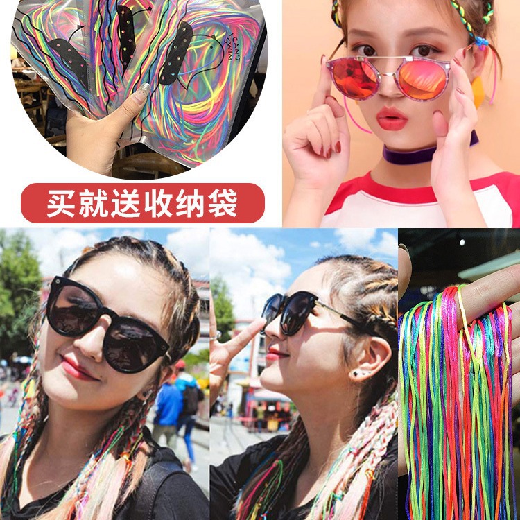 Pelo trenzado cuerda de color trenza sucia cuerda del pelo artefacto Cinta Los niños de colores coloridos accesorios para el cabello cinta tocado femenino