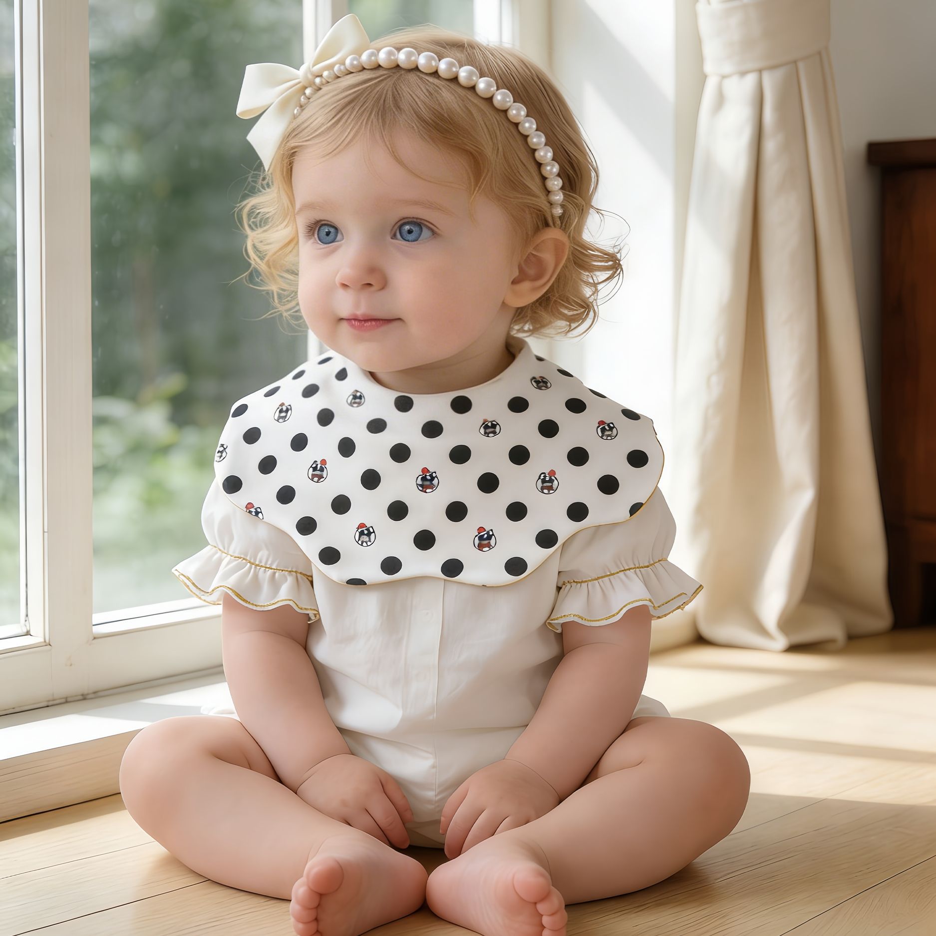 Baby Bib Saliva Towel Pure Cotton Type a Korean Version Ins Style Infant Oversized Petal Nordic Style Yangang Children's Clothing