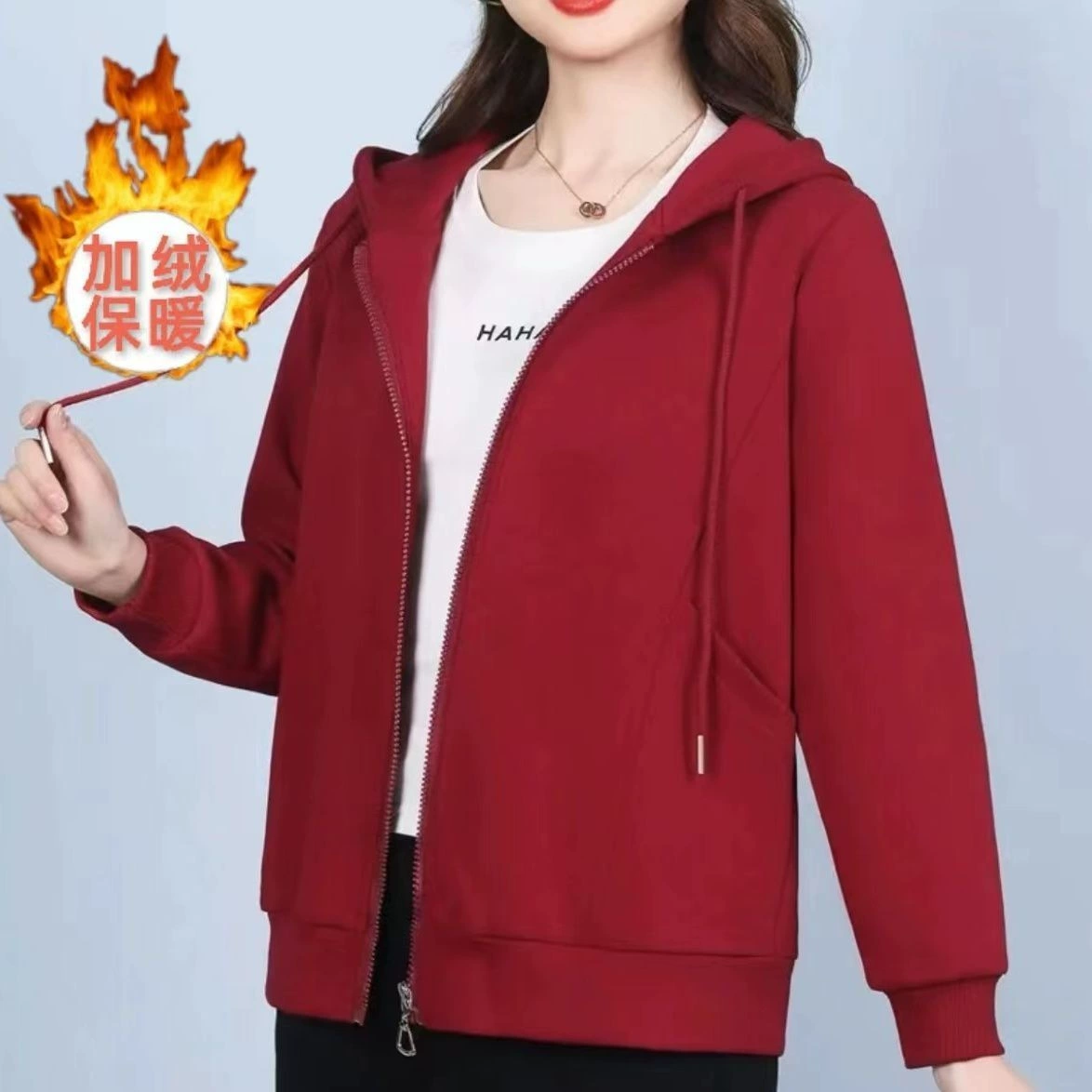 Трансграничная весна и осень 2024 Корейская версия нового сплошного цвета с капюшоном кардиган с длинными рукавами бархатный толстый свободный повседневный свитер женский