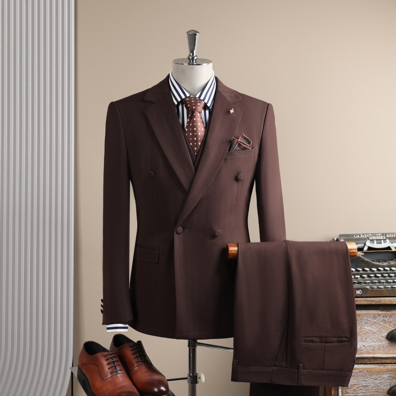 Men's High-End Professional Formal Suit Skinny Board Type Light Business Attire For Wedding Groomsmen Casual Outfits_voghion.com