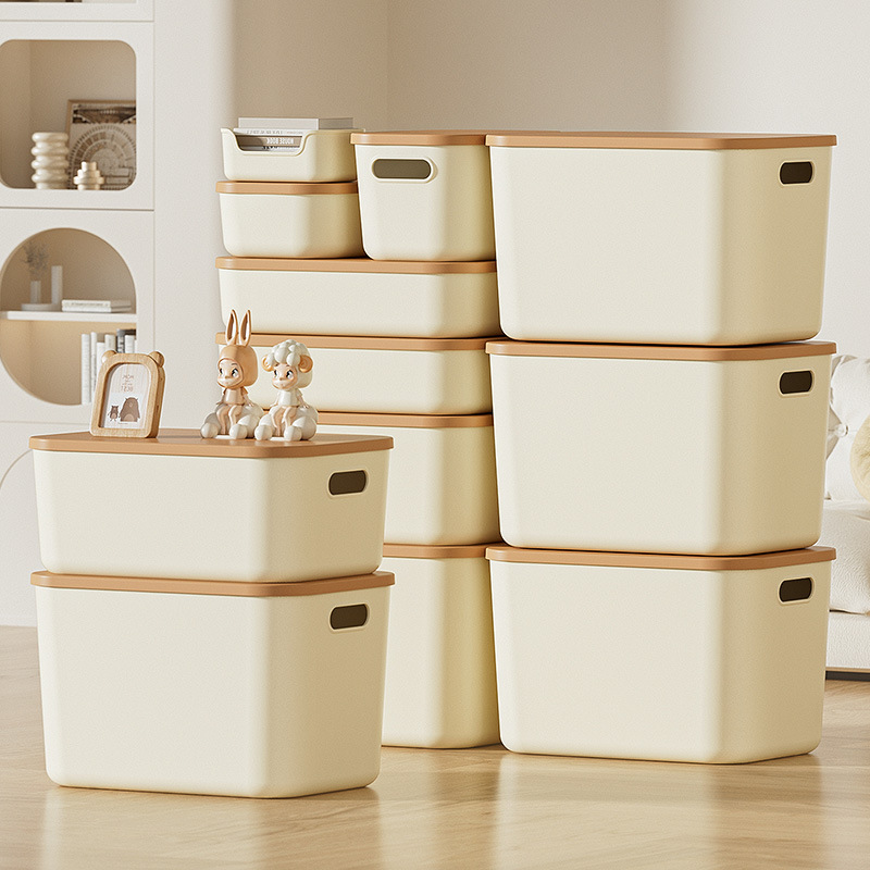 Desktop Storage Box Rectangular Plastic Organizer Box with Lid for Snacks, Cosmetics, and Miscellaneous Items, Household Storage Container Desktop Storage Box Rectangular Plastic Organizer Box with Lid for Snacks, Cosmetics, and Miscellaneous Items, Household Storage Container