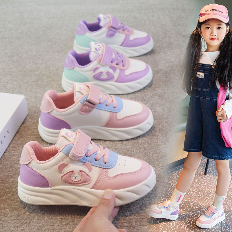 Girls' sneaker 2024 Spring and Autumn New Style Middle and Large Children's Casual Shoes for Little Girls All-match Cute Cartoon Sneakers with Soft Sole
