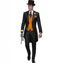 男士西装 3 件套婚礼服燕尾服西装套装晚宴婚礼礼服男士燕尾