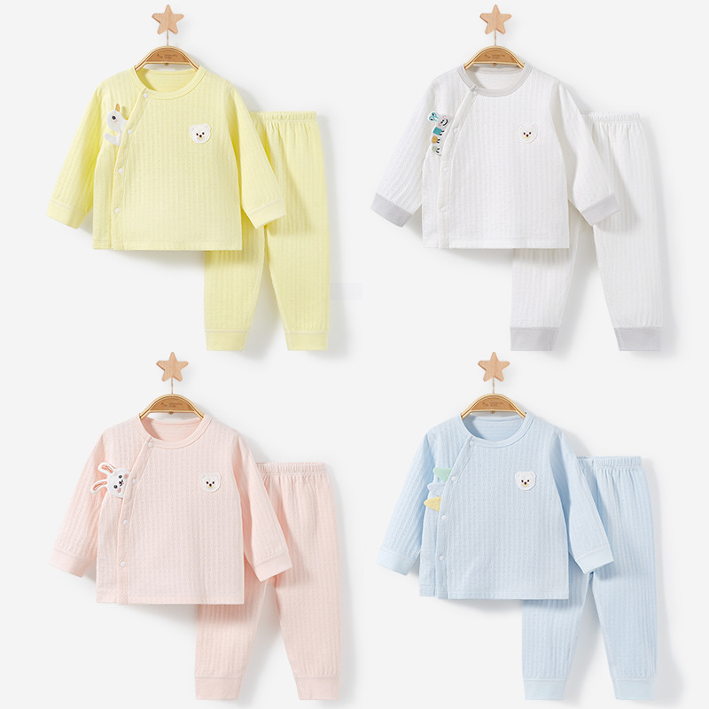 Ropa interior para niños traje primavera y otoño invierno Bebé puro algodón niños y niñas tocando fondo cálido ropa dividida bebé otoño ropa pantalones largos