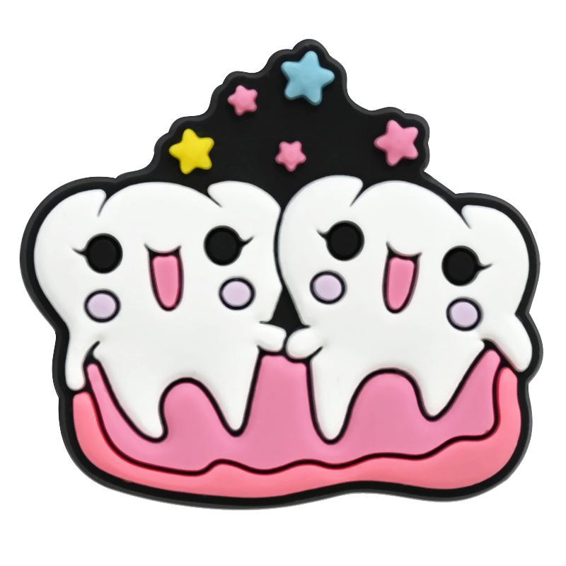 Hebilla de bolsa de agujero, cuidado creativo, zapatos de dientes, accesorios de bolsa de agujero de flor, accesorios de bricolaje, accesorios de zapatos de dibujos animados, accesorios, serie d