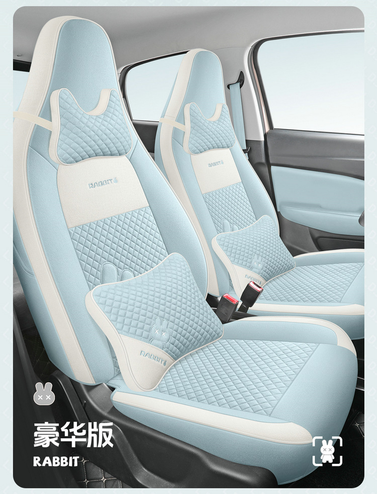New zero run T03 special seat cover to3 four seasons GM seat cushion all-inclusive linen fabric seat cover cartoon