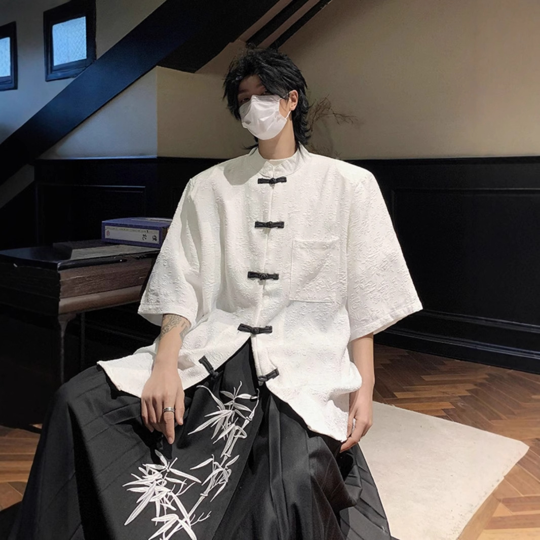 2026 Summer New Chinese Style Short-Sleeve Shirt Youth Niche Design Loose Zhongshan Suit Shirt Jacket