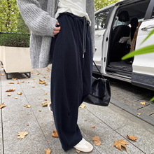 朵妮  裤型赞爆 高品质拼接腰头秋季休闲百搭显瘦弯刀裤运动长裤