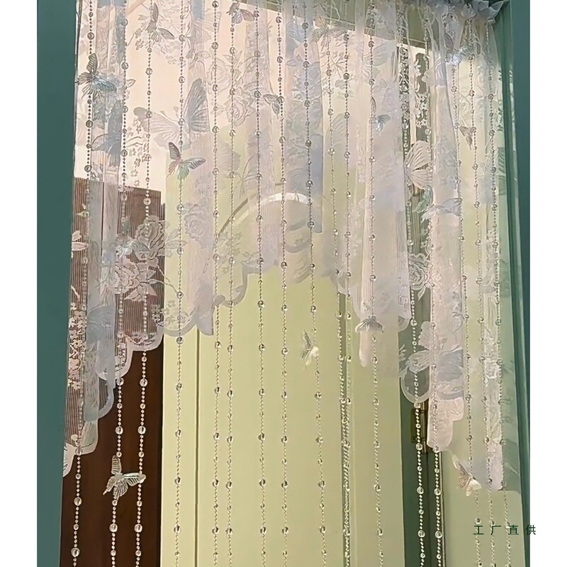 Dreamy Butterfly Bead Chain No-Punch Curtain for Bathroom Partition, Living Room, Bedroom Door Half Curtain, Balcony Window Decoration Dreamy Butterfly Bead Chain No-Punch Curtain for Bathroom Partition, Living Room, Bedroom Door Half Curtain, Balcony Window Decoration