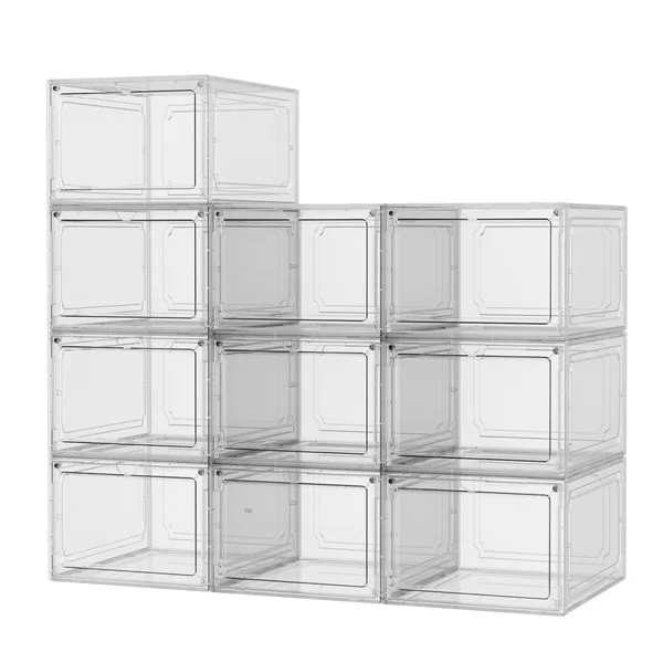 Pp Plastic Shoe Box Transparent Hard Box Opening Magnetic Suction Stackable Household Dust-proof Basketball Shoe Storage Box Cross-border Supply