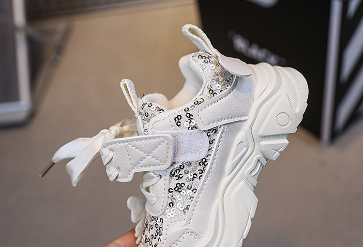 Girls Princess Sneakers With Soft Sole And Sequin Butterfly_voghion.com