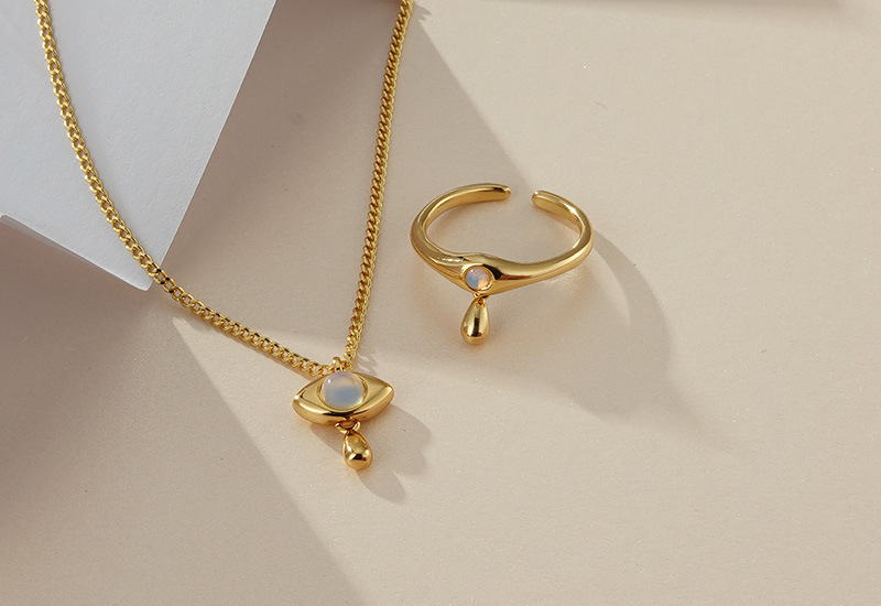 1 Piece Fashion Water Droplets Metal Plating Womenu0027S Open Ring