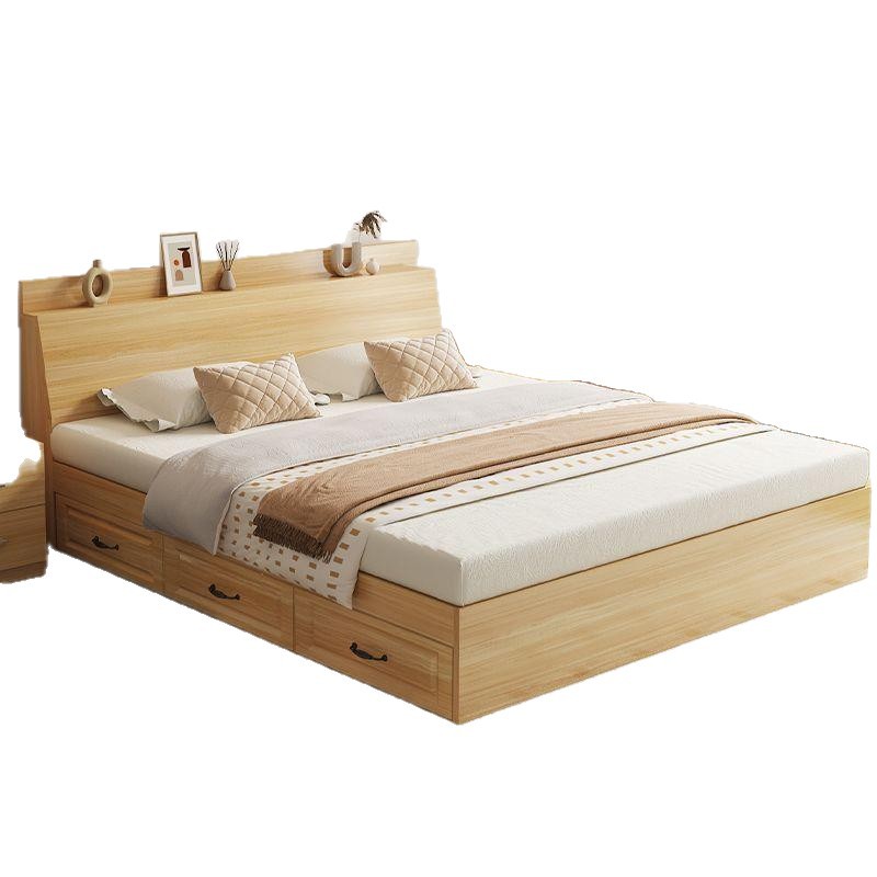 Cama doble multifuncional de 1.5m, cama individual de 1.2m, cama de cajón de caja alta, cama de almacenamiento