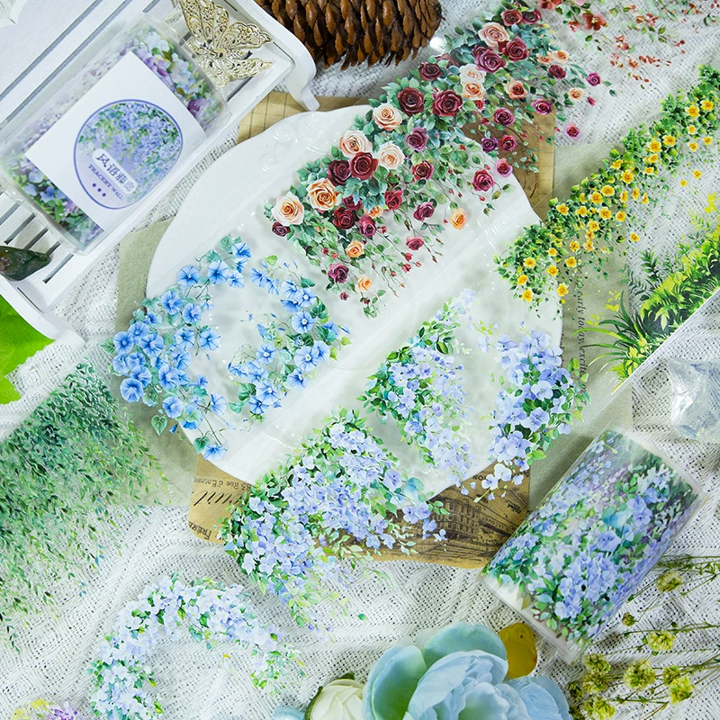 Хит продаж: новая лента для дневника в винтажном стиле, фоновая лента с персонажами, серия для декора дневника, цветочная лента для оформления дневника.