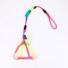 Dog pet traction Cat traction band colorful pet chest straps round rainbow color cat rope dog chain