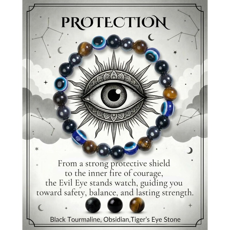 New European and American style protective bracelet, power crystal natural stone bracelet, 8mm elastic cord beaded jewelry for men and women New European and American style protective bracelet, power crystal natural stone bracelet, 8mm elastic cord beaded jewelry for men and women
