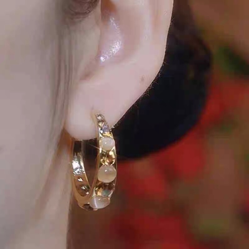 High-End Retro Coffee-Colored Diamond-Encrusted Earrings with Personalized Design and Super Sparkling Earrings, Fashionable and Versatile Ear Jewelry for Women High-End Retro Coffee-Colored Diamond-Encrusted Earrings with Personalized Design and Super Sparkling Earrings, Fashionable and Versatile Ear Jewelry for Women