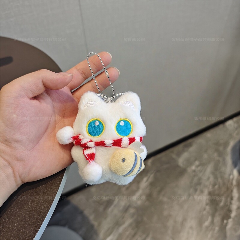 吱吱叫的公仔儿童玩具小饰品配件毛绒挂件汽车钥匙链猫咪玩偶批发|undefined