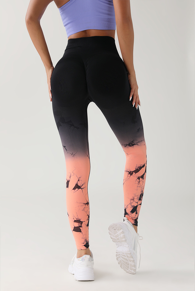 Sports Color Block Nylon Cotton Blend Active Bottoms Leggings display picture 3