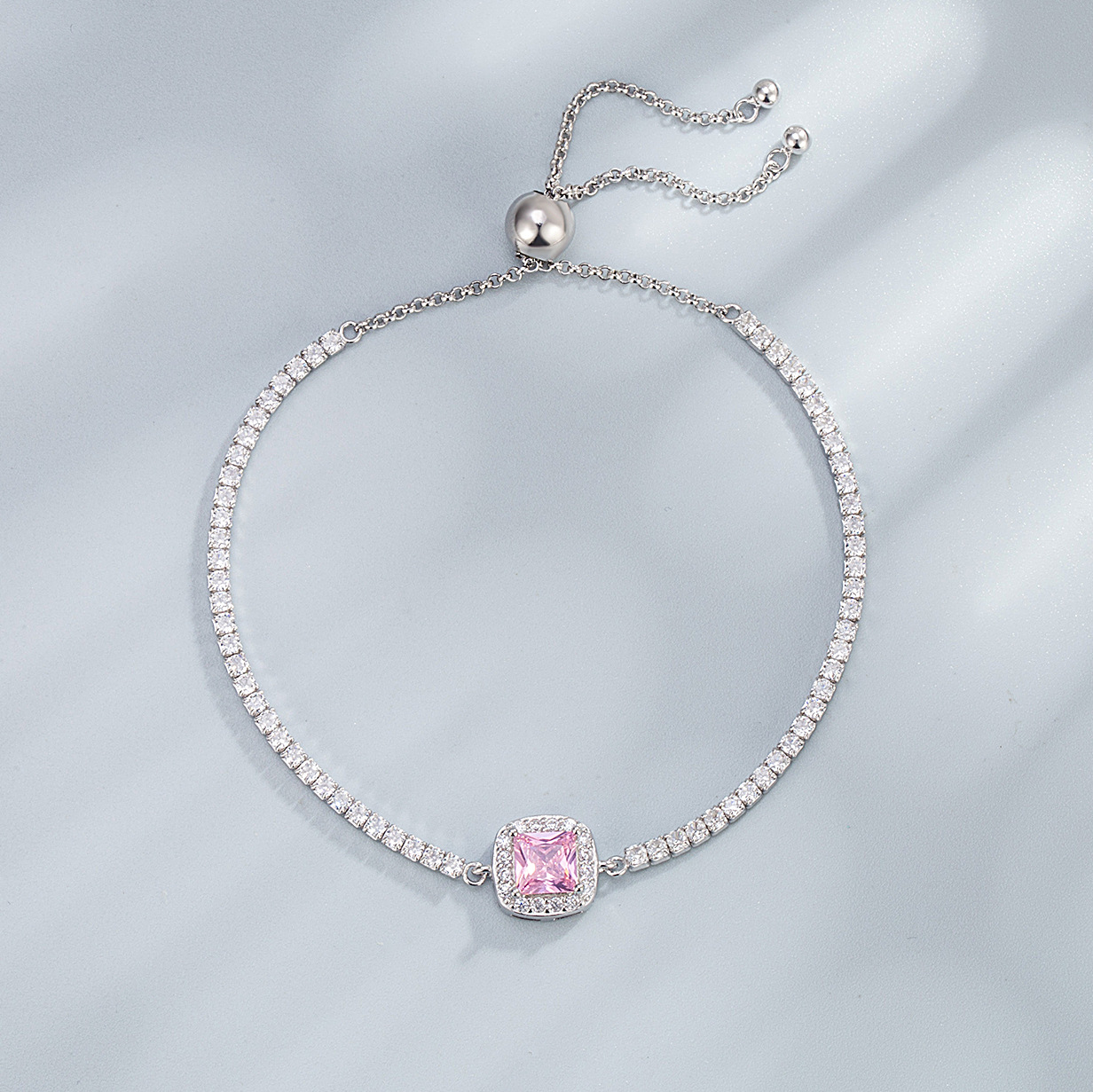 1g Weight Zircon Inlay Material Jewelry Set Classification Jewelry Set Quantity Daily Occasion 925 Sterling Silver Material Geometric Pattern Women's Gender Elegant, Simple Style Style Sterling Silver S925 Pink Square Jewelry   Necklace Ear Stud Ring Silver Jewelry Set 3