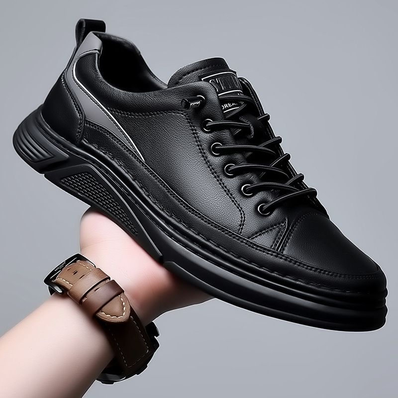 2023 primavera nuevos zapatos blancos de cuero zapatos casuales de hombre blanco de piel de vaca transpirables zapatos de skate de estudiantes jóvenes zapatos de hombre