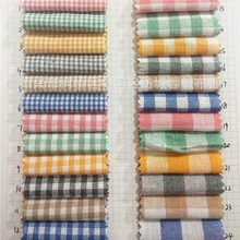 柯桥厂家现货 涤棉格子布料甜美小清新女装裙装童装裤子格子面料