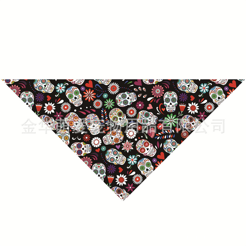 Venta directa de fábrica nueva toalla de saliva para mascotas de Halloween toalla triangular para mascotas babero para perros toalla de saliva para perros puede hacer pedidos