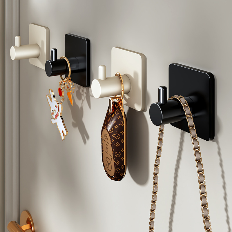 No-Drill Plastic Traceless Hook, Strong Adhesive Hook for Bathroom and Kitchen, Coat and Hat Hook, Wall Hook for Behind Door, Single Hook