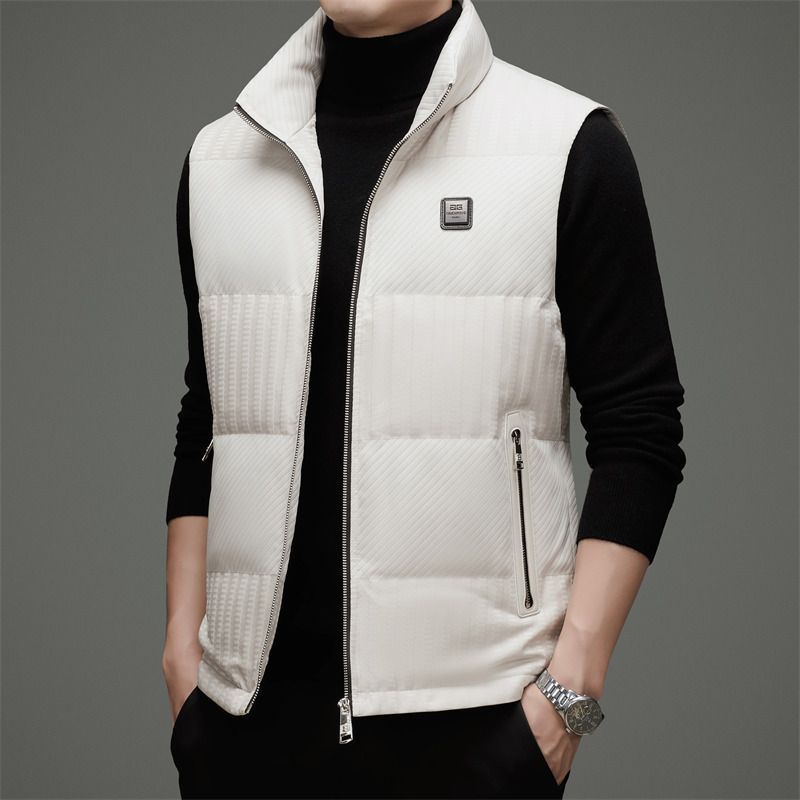Cross-border Vest 2025 Autumn/Winter Warm Sleeveless Cotton Vest, Jacket, Men's High-End Vest