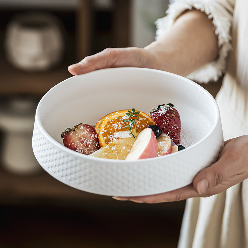 Bowl de ensalada japonés tazón creativo tazón de cerámica doméstica tazón de verduras tazón de color sólido simple superior tazón de sopa al por mayor