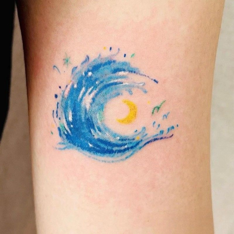 Oil Painting Stick Hand-painted Girl's Heart Cute Rose Flower Butterfly Moon Wave Cat Waterproof Long-lasting Tattoo Sticker