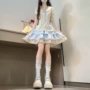 娃娃领短袖可爱学院风短裙