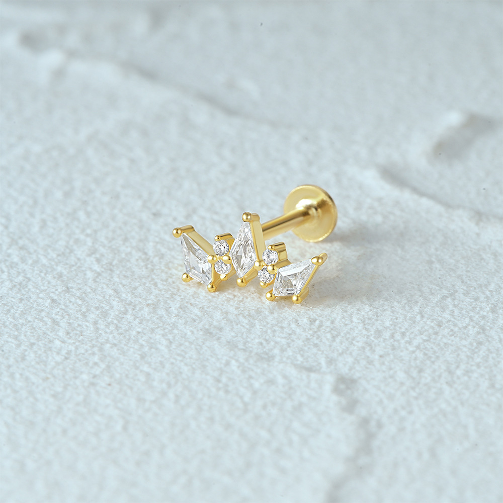 1 Piece Simple Style Flower Plating Sterling Silver Zircon Ear Studs display picture 69