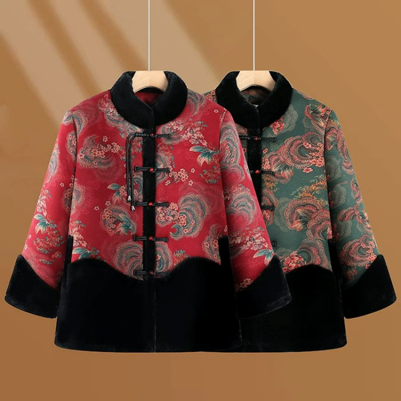 Keep warm fleece winter down jacket for mother, for middle age
