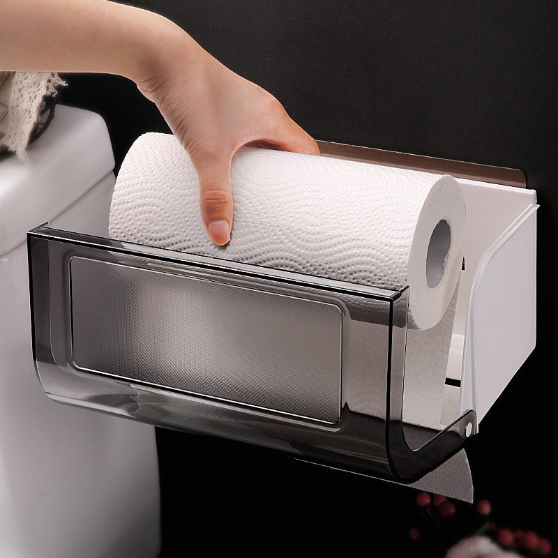 卫生间卫生手纸盒防水厕纸架免打孔厕所放浴室纸巾盒壁挂加长卷纸