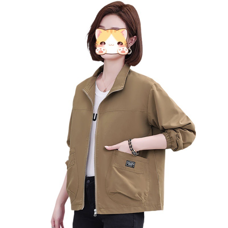 时尚百搭2025连帽妈妈单外套女春秋季新款休闲宽松气质减龄夹克衫|undefined