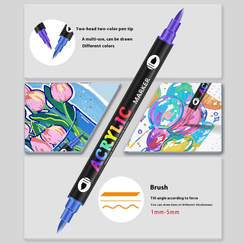クロスボーダー双頭二色アクリルマーカーペン学生アート落書き絵画文具セット diy 絵画靴積み重ね可能な色|undefined