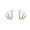 Advanced design earrings from pearl, Korean style, simple and elegant design, light luxury style, trend of season, wholesale