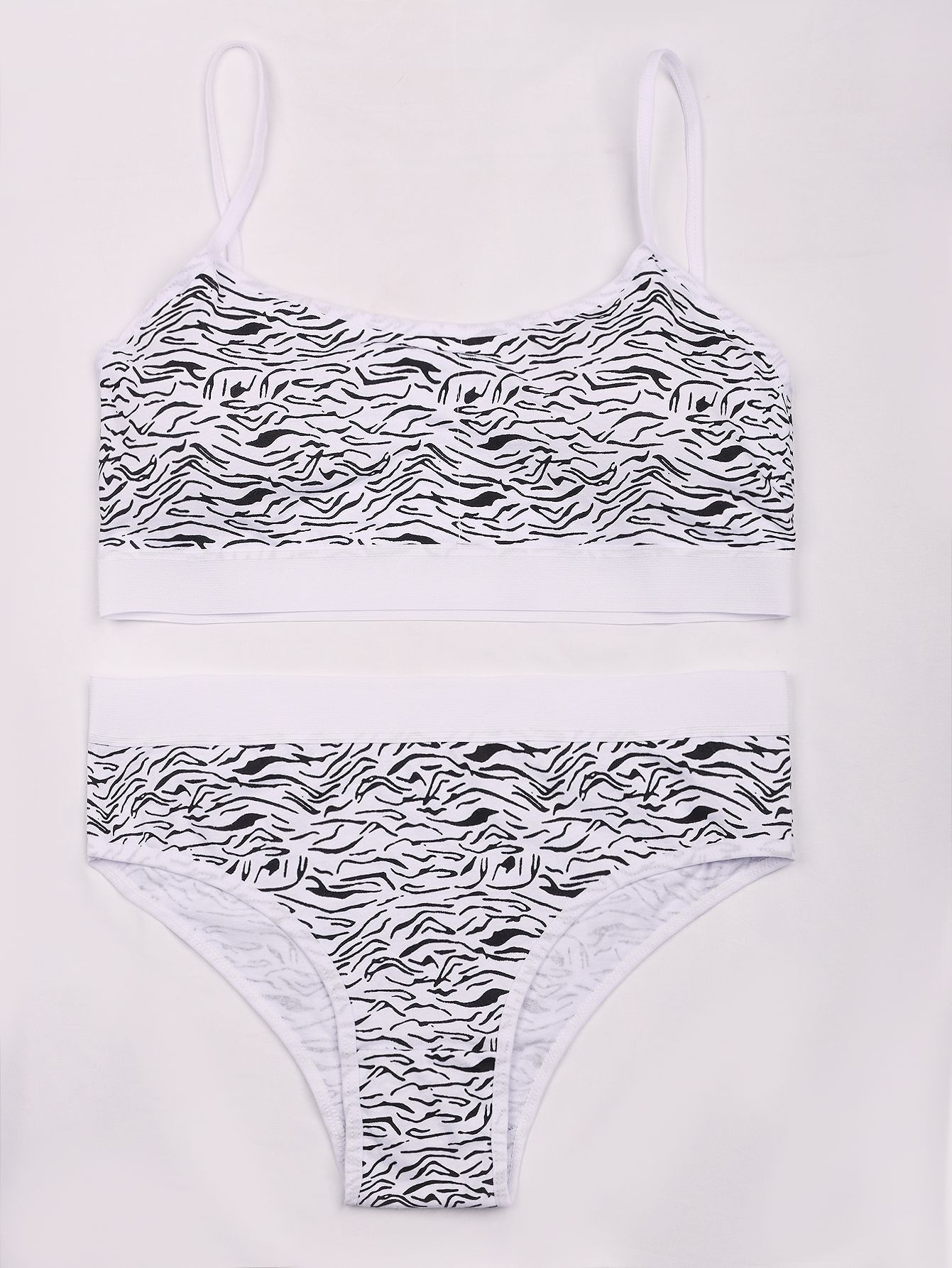 Ropa interior deportiva para niñas, traje de sujetador de chaleco, patrón de cebra, copa fija, ropa interior anticonvexa femenina de una etapa