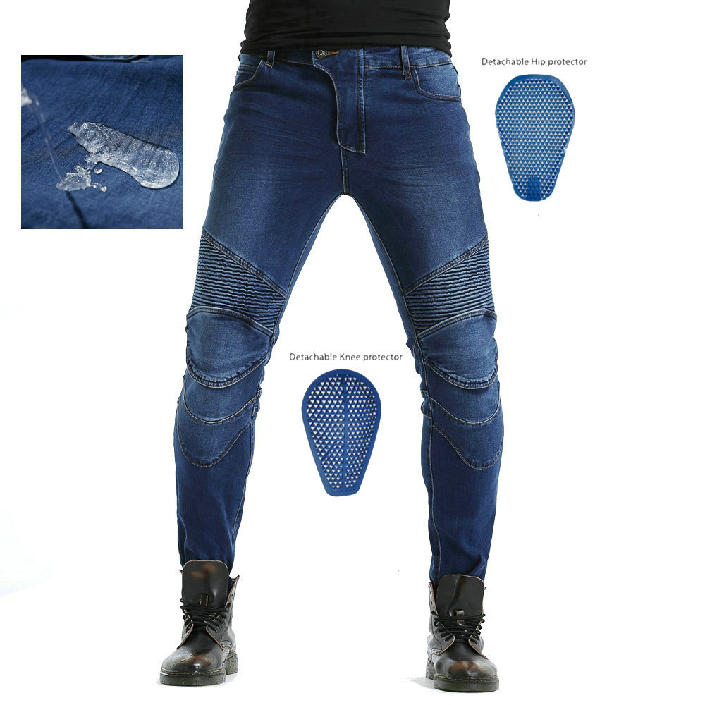 VOLERO pantalones vaqueros de la motocicleta de los hombres Four Seasons motocicleta elástico resistente a la caída ciclismo pantalones impermeable de silicona equipo de protección
