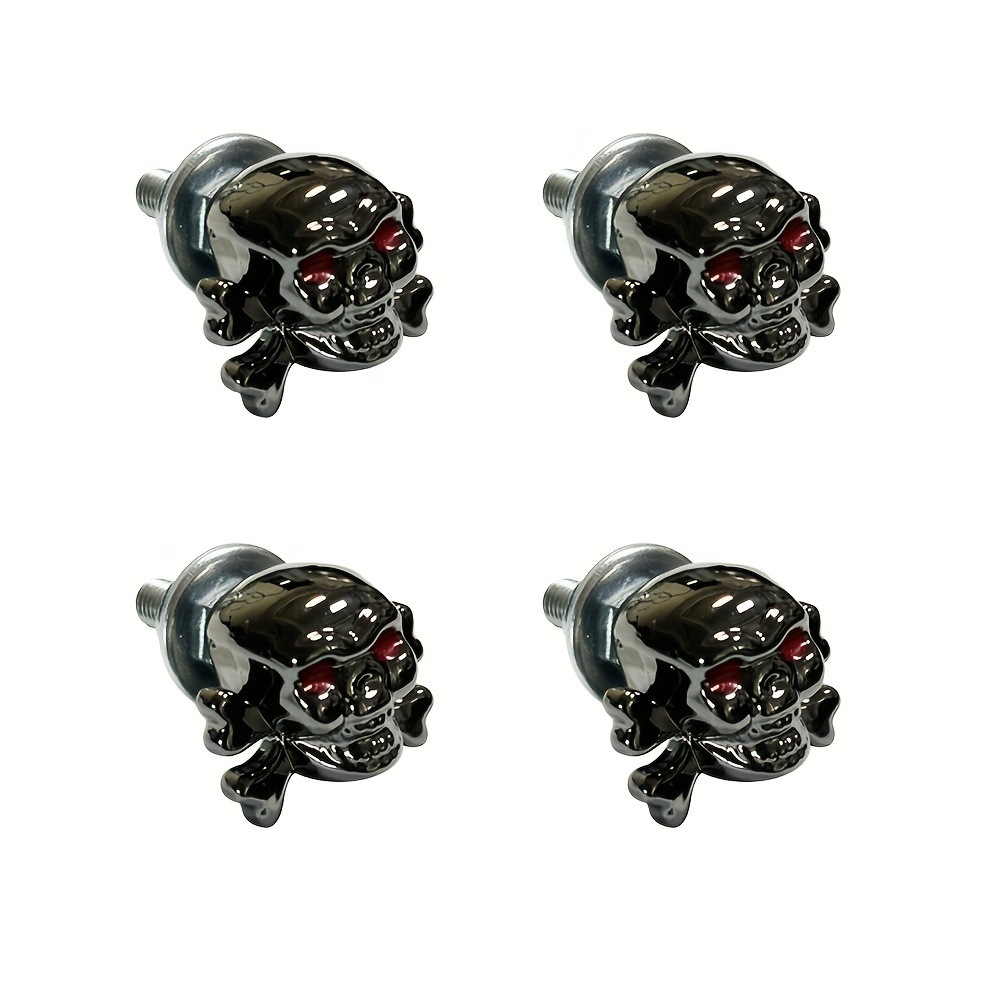 Nieuwe schroeven in doodskopvorm, M6-schroefdraad, universeel voor alle automodellen, kentekenplaathouder, grensoverschrijdend._voghion.com